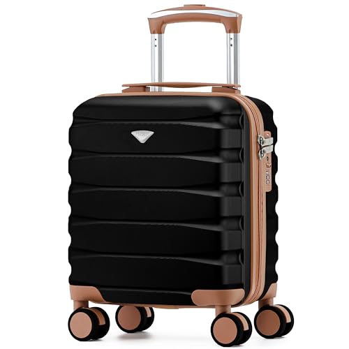 Flight Knight Lightweight Travel Suitcase 55x40x20cm | Hard Shell Carry On Luggage with Aluminum Telescopic Handle, 8 Wheels & TSA Lock | Approved for Ryanair Priority, TUI & 60+ Airlines