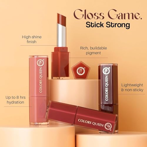 Image of PREMIUM Gloss Bomb Lipstick + Gloss | Lightweight & Non-Sticky | Smooth 8 Hrs Hydrating Formula | | High Shine Lipstick for Women Enriched with Shea Butter, Vitamin E & Squalane (07 - Blazd Donut, 3.6g) SH-7711