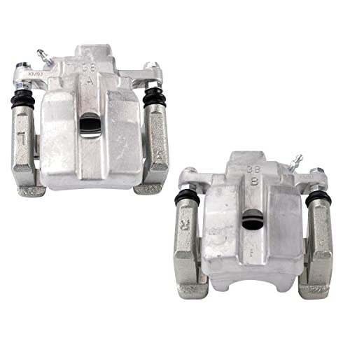 Image of TRQ Rear Driver and Passenger Side Brake Caliper Set Hardware Brackets Compatible with 2012-2017 Toyota Camry 2013-2015 Toyota Avalon