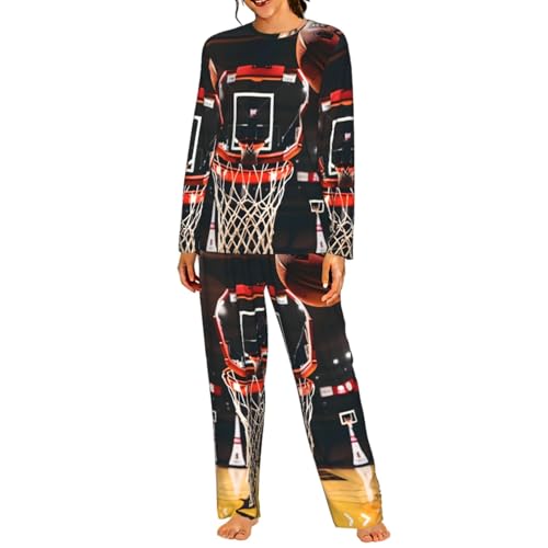 Ensemble pyjama manches longues femme vêtement de nuit élastique et doux