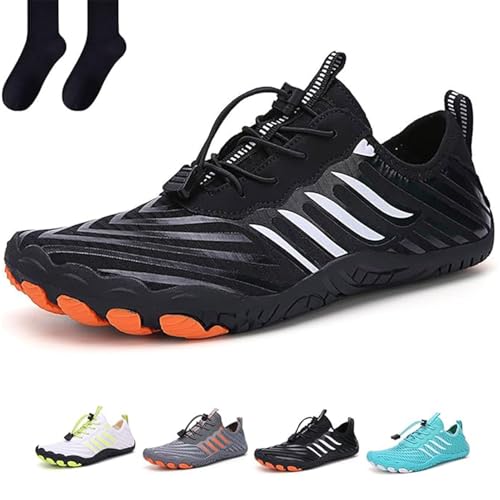 Grounded Footwear, Grounded Footwear Barefoot Shoes, Grounded Footwear for Men Barefoot, Comfortable Lightweight Non-Slip Barefoot Shoes (Black-B,11 Women/9 Men)