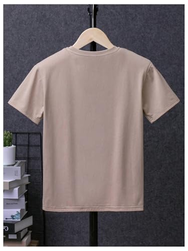 COZYEASE Boys' Graphic Tees Short Sleeve Crew Neck Casual Cool Shirts Summer T Shirts Apricot Rose 11-12Y2