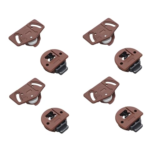 Pack 4 Uds. Kit Ruedas para Puertas Correderas, con Guía para Armarios Empotrados. Mecanismo de Rueda Sistema Mosquitera, Kit Ruedas de Alta Gama para Gabinetes y Puertas Correderas,