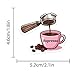 Funny Love Coffee Waterproof Stickers for Water Bottles, Cups, 50PCS Cute Pink Coffee Time Aesthetic Stickers for Laptop Scrapbook Journal, Coffee Lovers Accessories, Café Party Supplies (B)
