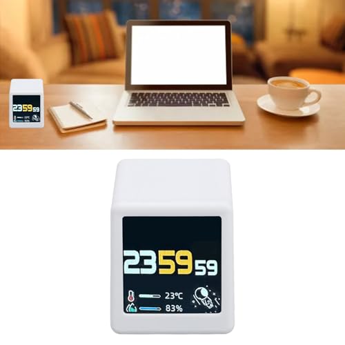 OPPWONG WiFi 時間天気表示デジタル時計、簡単なタッチ操作とシンプルな制御、カスタマイズされた情報表示、PC、ABS 用