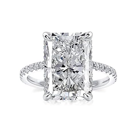 Effinny 7.0 Carat Radiant Cut Engagement Ring,Simulated Diamond White Sapphire Promise Ring for Women in 925 Sterling Silver(Size:7) Cover