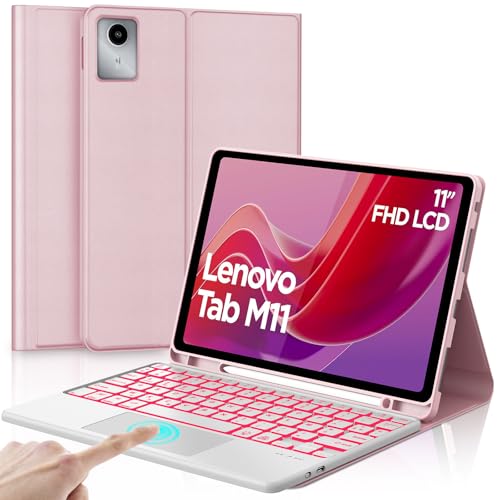 Clavier pour Lenovo Tab M11 rétroéclairé 7 couleurs avec pavé tactile AZERTY