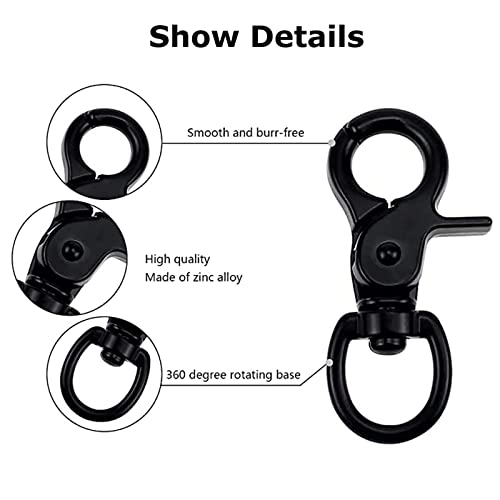 5 Stück Karabinerhaken Wirbelkarabiner, Zinklegierung Scherenkarabiner, Wirbel Schnappkarabiner, Robust Bolzen Karabiner, Karabinerhaken Hundeleine Schlüssel, für Hunde Gepäckschnalle Drehbar