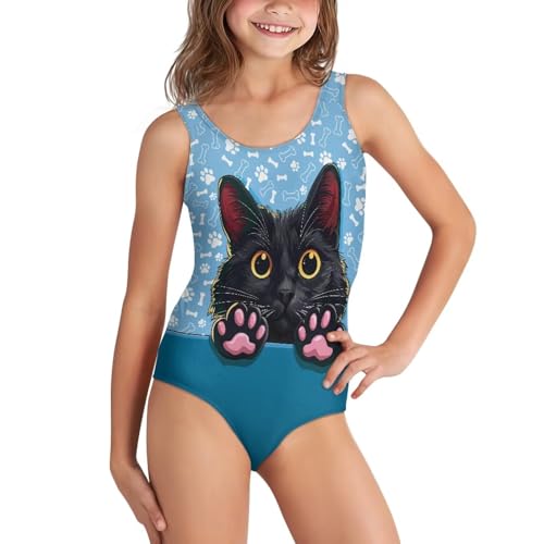 Image of Girls One Piece Swimsuits Teens Sleeveless Back Cross Strap Bathing Suit Kids Quick Dry Cute Beach Swimwear(5-14)
