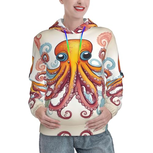 Sweat à capuche imprimé pieuvre idéal pour un style urbain coloré