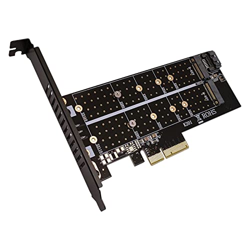 Adaptateur double M.2 NVME SSD vers PCI-E 4x pour extension de stockage PC de bureau noir