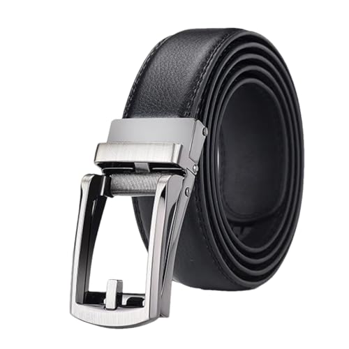 Men Faux Leather Strap Automatic Buckle Belts For Men Alloy Buckle Casual Belt
