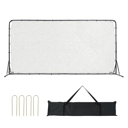 YBCHFGA Soccer Rebounder Net, 12x6FT Iron Soccer Training Equipment, Sports Football Training Gift with Portable Bag, Volleyball Rebounder Wall Perfect for Backyard Practicing, Solo Training, Passing
