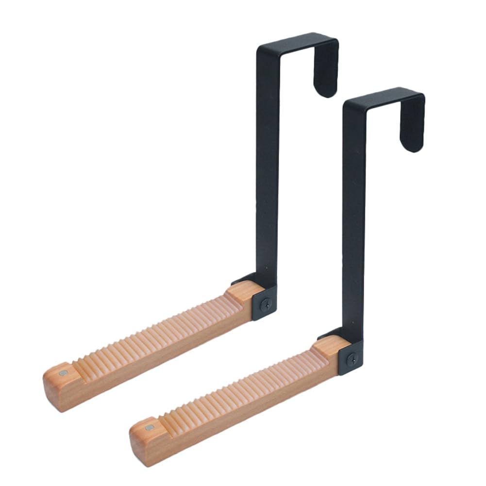 CTRLZS 2 Pack over Door Drying Rack, Foldable over Door Hanger for Living Room, Bedroom, Bathroom - Portable & Versatile Black