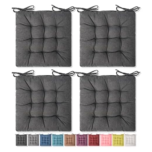 4 Pack Seat Cushion, Chair Cushion, Comfort Chair Pads, Chair Mat for Indoor, Outdoor Dining Chair, Office Chair, Desk Chair