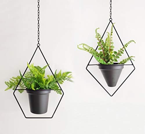 Set of 2 Boho Metal Plant Hanger,Metal Round Hanging Planter, Mod...