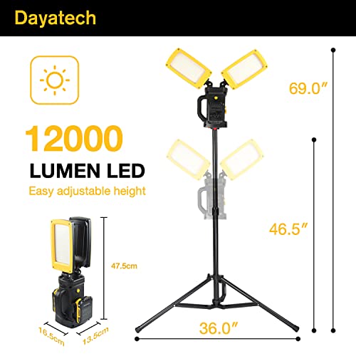 DAYATECH 12000LM Cordless/Corded Tripod LED Work Light Fits DEWALT 20V by DAYATECH - Used condition - Image 6