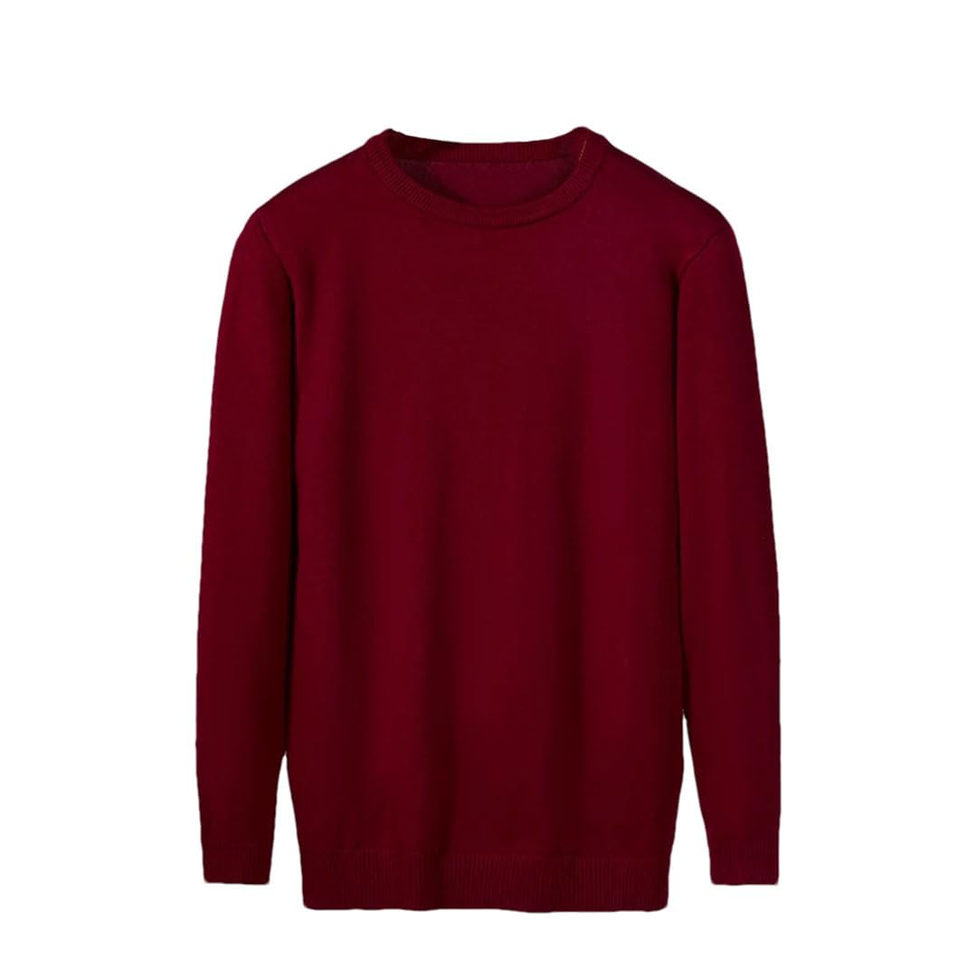 Maglioni classici da uomo con colletto rotondo pullover elegante termico a maniche lunghe maglione