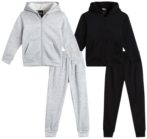 Quad Seven Toddler Boys Tracksuit Set - 4 Piece Fleece Boys Zip Up Hoodie and Lightweight Joggers for Toddler and Boy Set