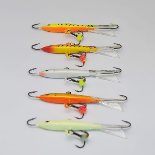 image for Alichino Ice Fishing Jig Set Ice Fishing Lures Micro Jig Head Hook Set