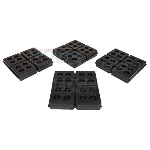 HEAVY DUTY ANTI VIBRATION ISOLATION PADS 4" X 4" X 3/4" ALL RUBBER WAFFLE TYPE, QUANTITY 4 Cover