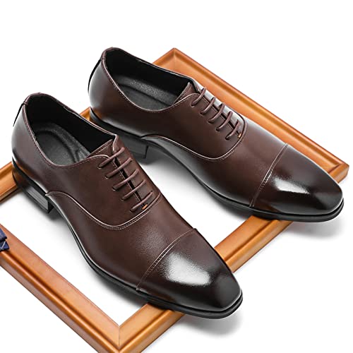 Men's Formal Business Dress Shoes Handsome Oxfords Cap Toe Microfiber Leather Wedding Shoes2