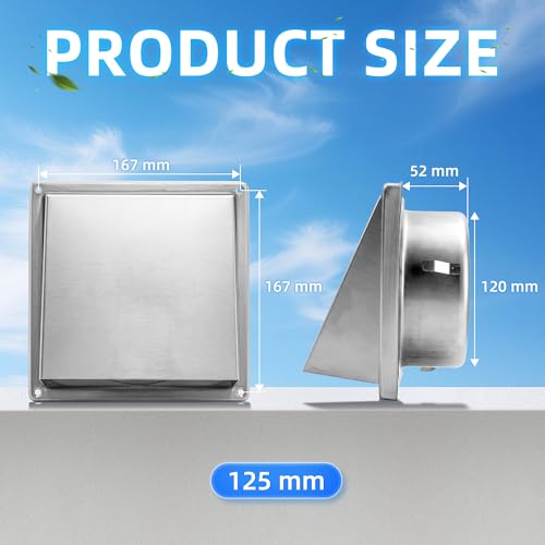 Grille d'aération inox 125 mm contre l'humidité du garage et les insectes - 3