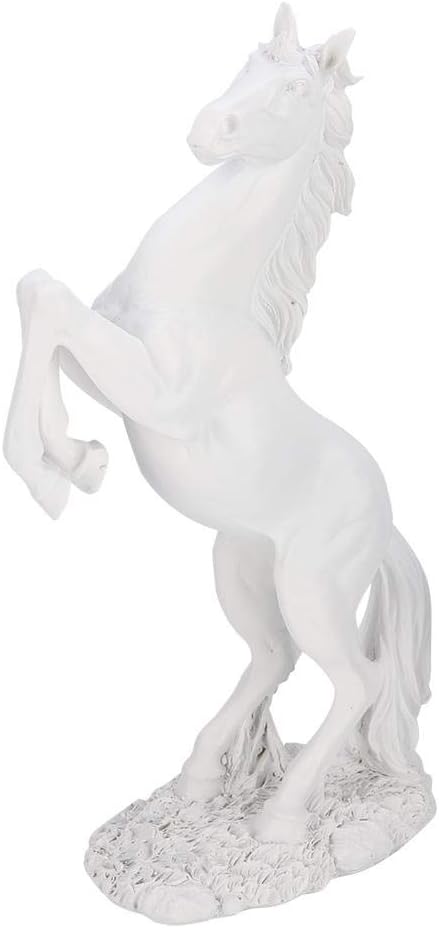 Diyeeni Figurine Horse, Resin Statue Braided Horse with Meaning of Success, Modern Sculpture for Desk Decor, Suitable for Home Businesses Guest Room Restaurant(White)