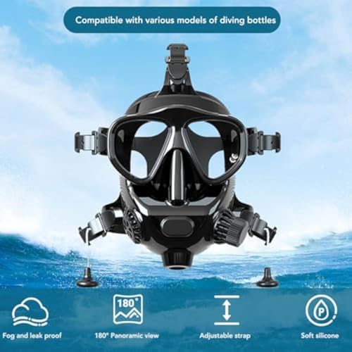 Maschera da snorkeling integrale con supporto per fotocamera, anti appannamento, a prova di perdite, per adulti, vista panoramica a 180°, attrezzatura da snorkeling