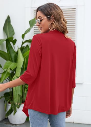 Image of Heymoments Women's Lightweight Open Front Cardigans 3 /4 Sleeve Casual Soft Drape Fall Cardigan S-2XL