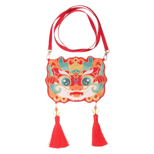 Embroidered Dragon Crossbody Bag for Women Traditional Chinese Style Cute Purse with Delicate Embroidery Sling Bag for Daily Use Festivals for Dragon Year Celebrations