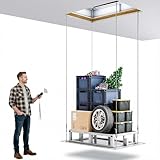 Electric Attic Lift for Garage Storage, Dual Wired/Wireless Remote for Attic Lift, 220 lb Capacity & 13 ft Lift Height, Heavy Duty for Garage & Warehouse