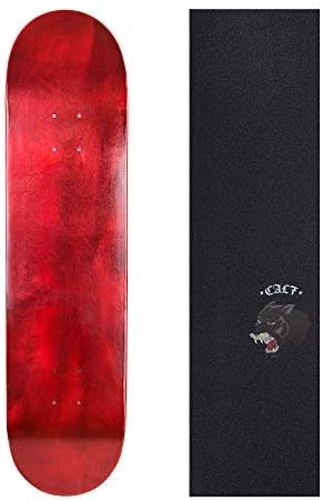 Cal 7 Red Skateboard Deck with Graphic Grip Tape | 7.75, 8, 8.25, and 8.5 Inch | Maple Board for Skating