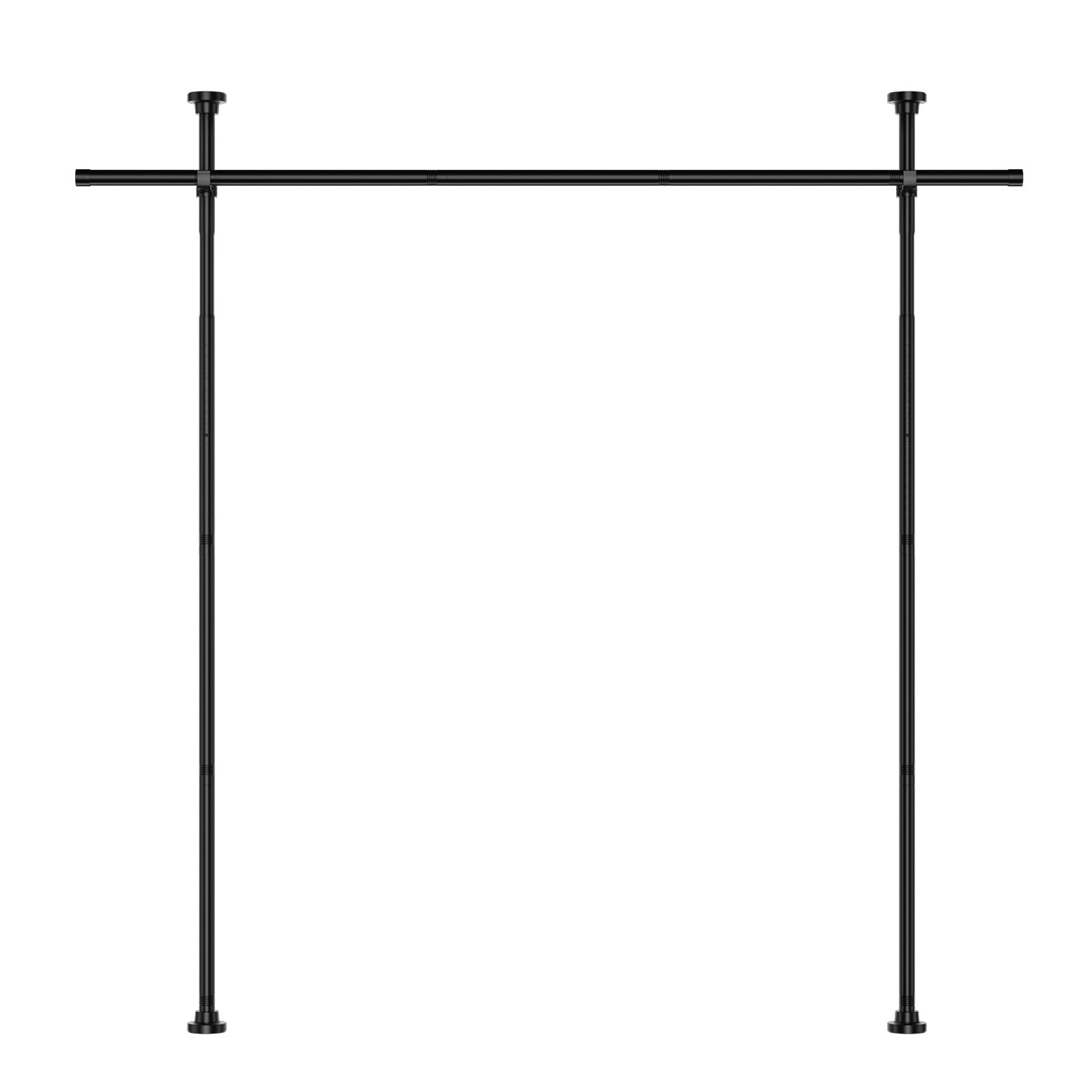 AIZESI Tringle à Rideaux Verticale sans Percage Extensible - Paravent d'Intérieur Brise-Vue Noir - Réglable Hauteur 242-351 cm x Largeur 111-297 cm - Pour Salon, Chambre, Bureau