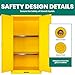 34x34x65 Inch 80 Gallon Flammable Storage Cabinet - Flammable Cabinets with Adjustable Shelf and 3-Point Locking System, Galvanized Steel Fire Resistant Cabinet for Commercial, Industrial & Home Use