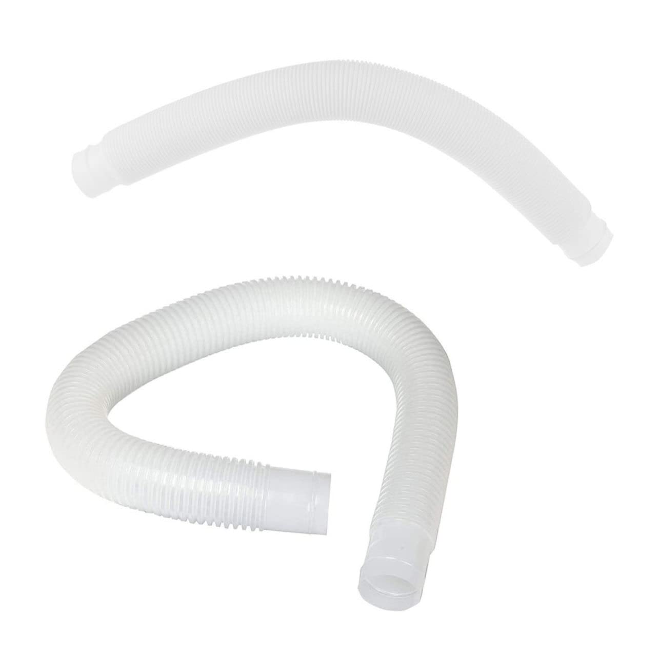 OFFSCH 2pcs Pool Replacement Tube Above Ground Pool Filter Flex Power Tools Pool Vacuum Outdoor Water Hose Tool Belt Hook White Swimming Pool Filter Pump Polyethylene Plastic