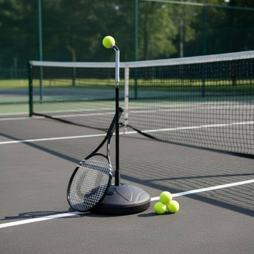 Aosekaa Tennis Tennis Practice Tool Rebounder with Authentic Ball and Spring Steel Neck Adjustable Telescopic Pole and Water Filled Base Suitable for Footwork, Non-rotatable Guard - Image 4