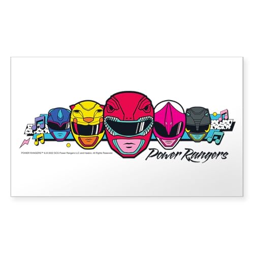 CafePress Power Rangers Linear Helmets Rectangle Bumper Sticker Car Decal