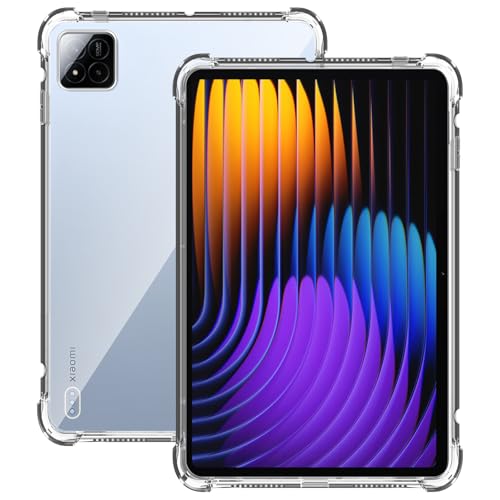 For Xiaomi Pad 7/7 Pro/Poco Pad X1 �P�[�X �N���A TPU�f�� �ϏՌ� �Ռ��z�� �S�ʕی� ���^ �y�� Greerass �\�t�g�J�o�[ ����~�� ���΂ݖh�~ �w��h�~ ���� �ϋv �C���X�g�[���ȒP