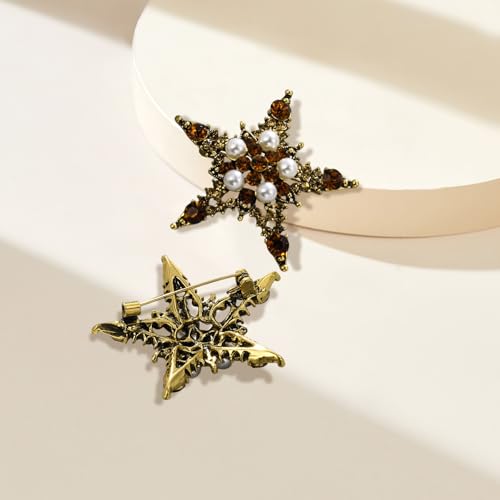 Image of Crystal Flower Brooch Pins for Women Elegant Enamel Rhinestone Floral Brooches Pin Fashion Jewelry for Party Dance Wedding Banquet Brooch for Women Gift