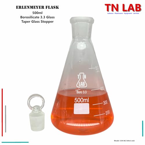 Flasque Erlenmeyer 500ml en borosilicate résistant avec bouchon standard - 2