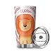 Zbbfwu Cartoon Lew kubek do kawy na wynos kubek termiczny ze stali nierdzewnej, szczelny, 600 ml