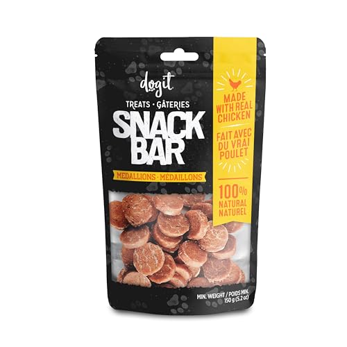 Dogit Snack Bar Dog Treats, Chicken Medallions 150 g, Dog Treats for Large Dogs, Dog Chews, Gateries Pour Chien, Os Pour Chien, Dog Treat, Dog Treats for Medium Dogs