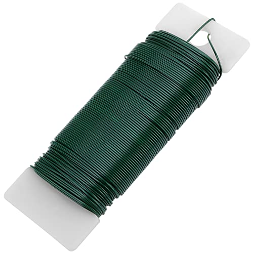 DAILINK Fil de fleuriste vert - 44 m x 40 m - Fil à pagaie flexible de calibre 22 pour couronnes de Noël, travaux manuels, arrangements floraux, bouquets de fleurs Cover