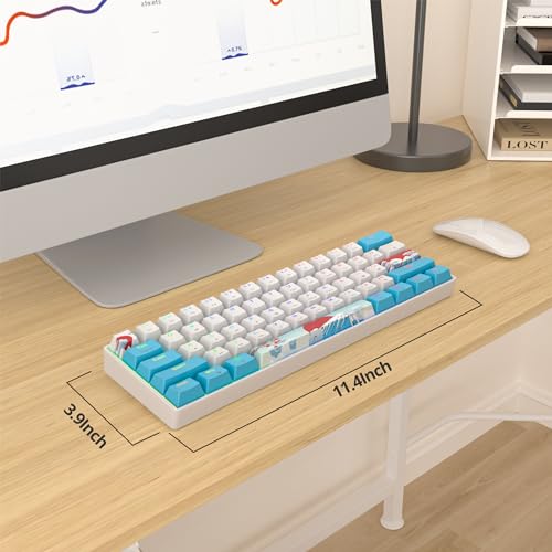 Image of Fogruaden Wired 60% Percent Mechanical Keyboard RGB Gaming Keyboard 60 Percent, Ultra-Compact 61Keys Mini Wired Keyboard with Red Switch for Win /Mac PC Gamer