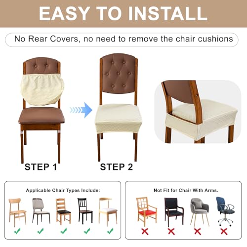Image of Genina Waterproof Seat Covers for Dining Room Chair Covers,No Rear Covers
