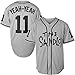 Phoneutrix Benny 'The Jet' Rodriguez 30 The Sandlot Legends #23 Bel Air Short Sleeve 3D Print Fashion Baseball Jersey (11 Grey, X-Large)