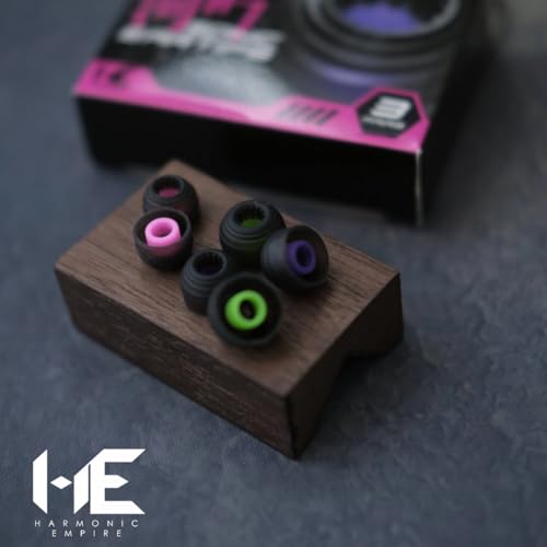 Image of HE Chang He Yin Sonic Eartips, Ripple Wall Earbud Tips, Replaceable Silicone Medical Grade Hypoallergic IEM Ear Plugs with Sonic Filter Zone, Optional S /M /L Size (L- 3 Pairs)