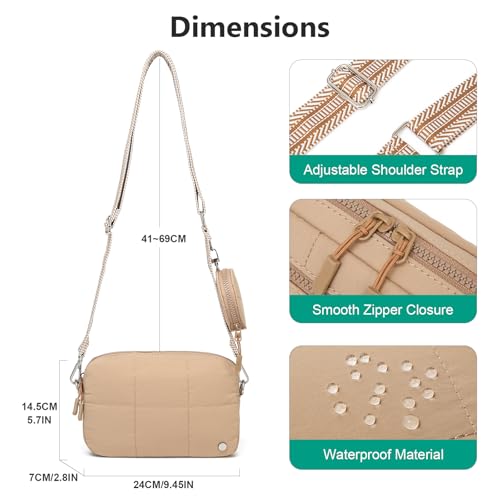 Image of JEEHAN Quilted Crossbody Bags for women Designer Shoulder Handbags Small Purse