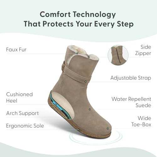 Orthofeet Women's Orthopedic Claire Waterproof Winter Boots for Foot Pain Relief3